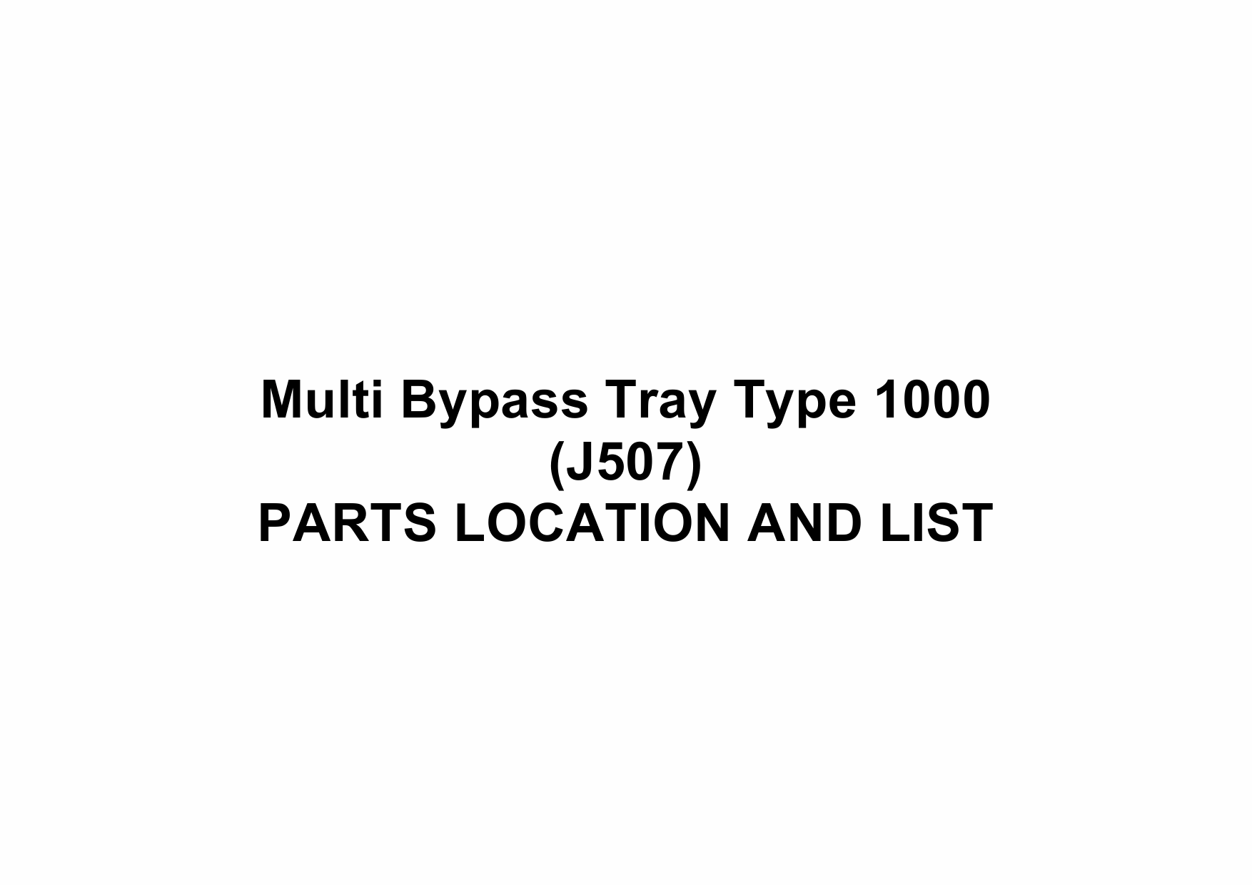 RICOH Options J507 Multi-Bypass-Tray-Type-1000 Parts Catalog PDF download-1 RICOH Options J507 Multi-Bypass-Tray-Type-1000 Parts Catalog PDF download-1
